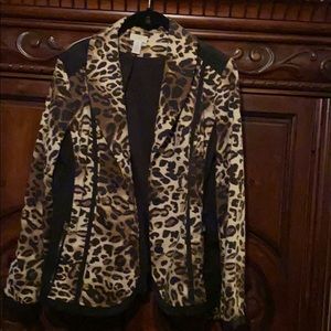 Chico’s single Button animal print jacket